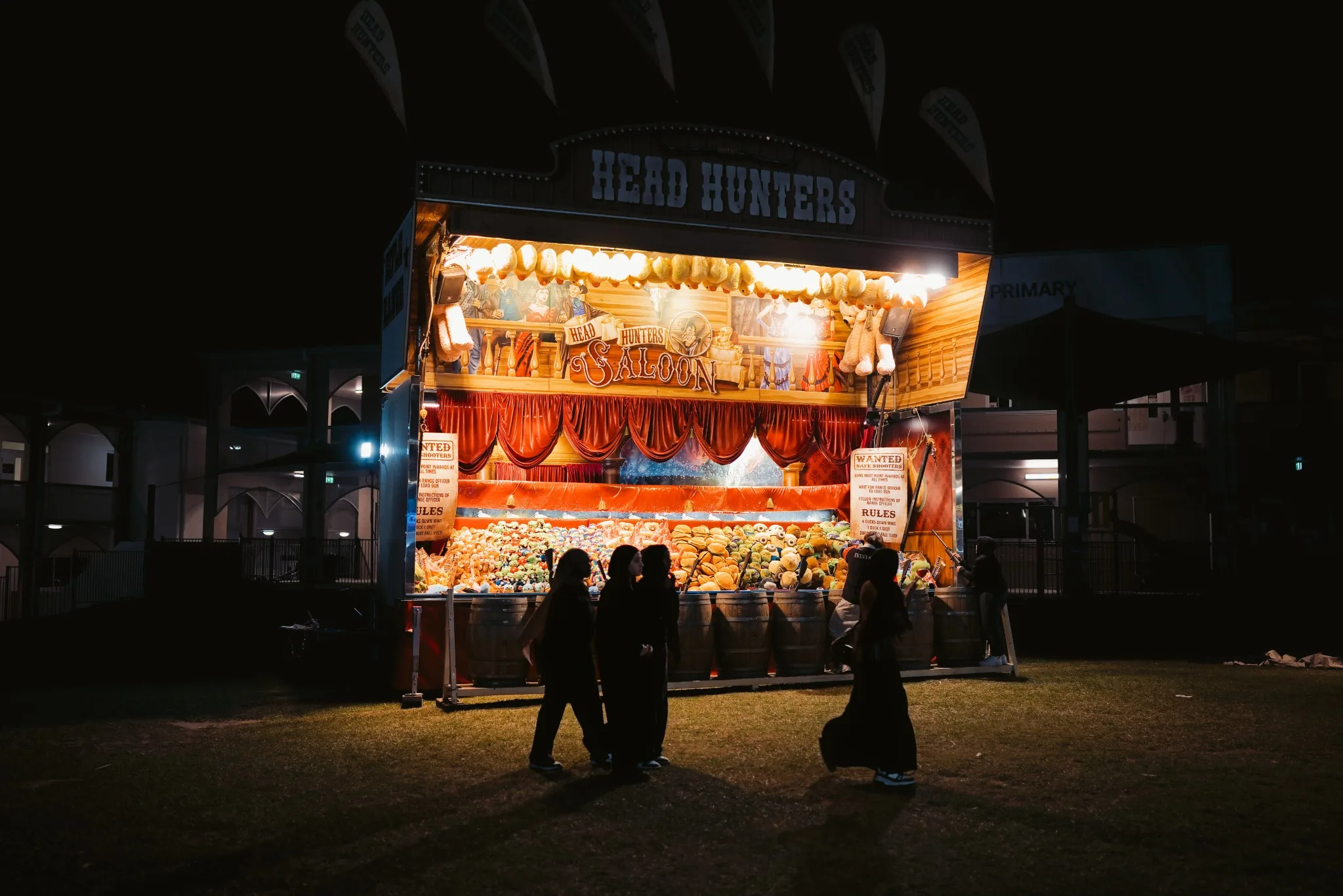 Community festival portrait at night